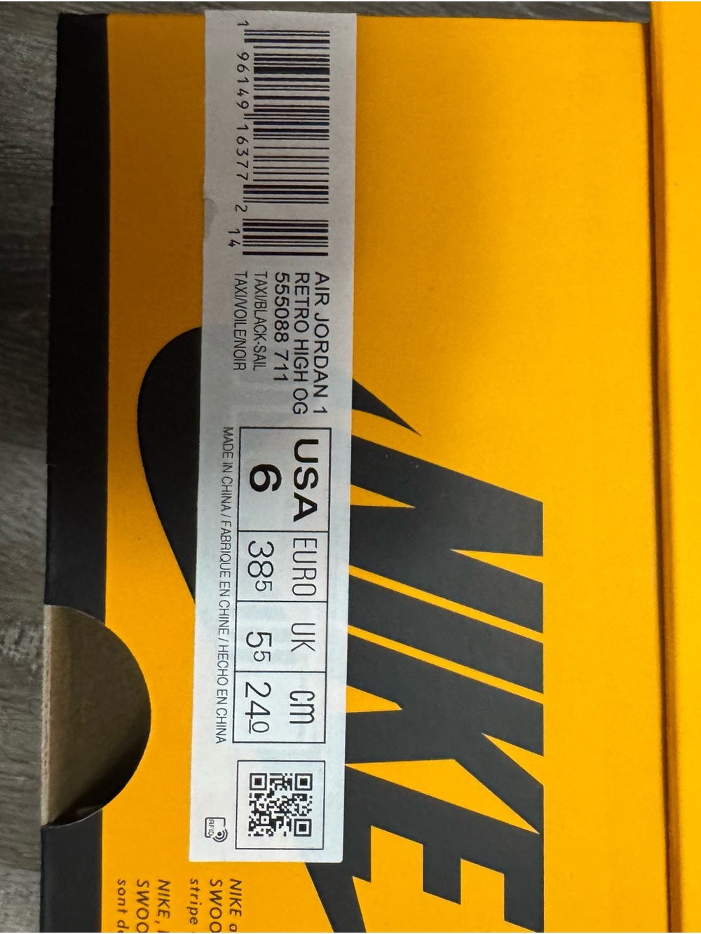 Nike Air Jordan 1 Mid - Black/White/Yellow Men’s Sneakers - Picture 4 of 5